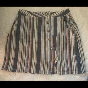 Multi Color Striped Mini Skirt- Medium